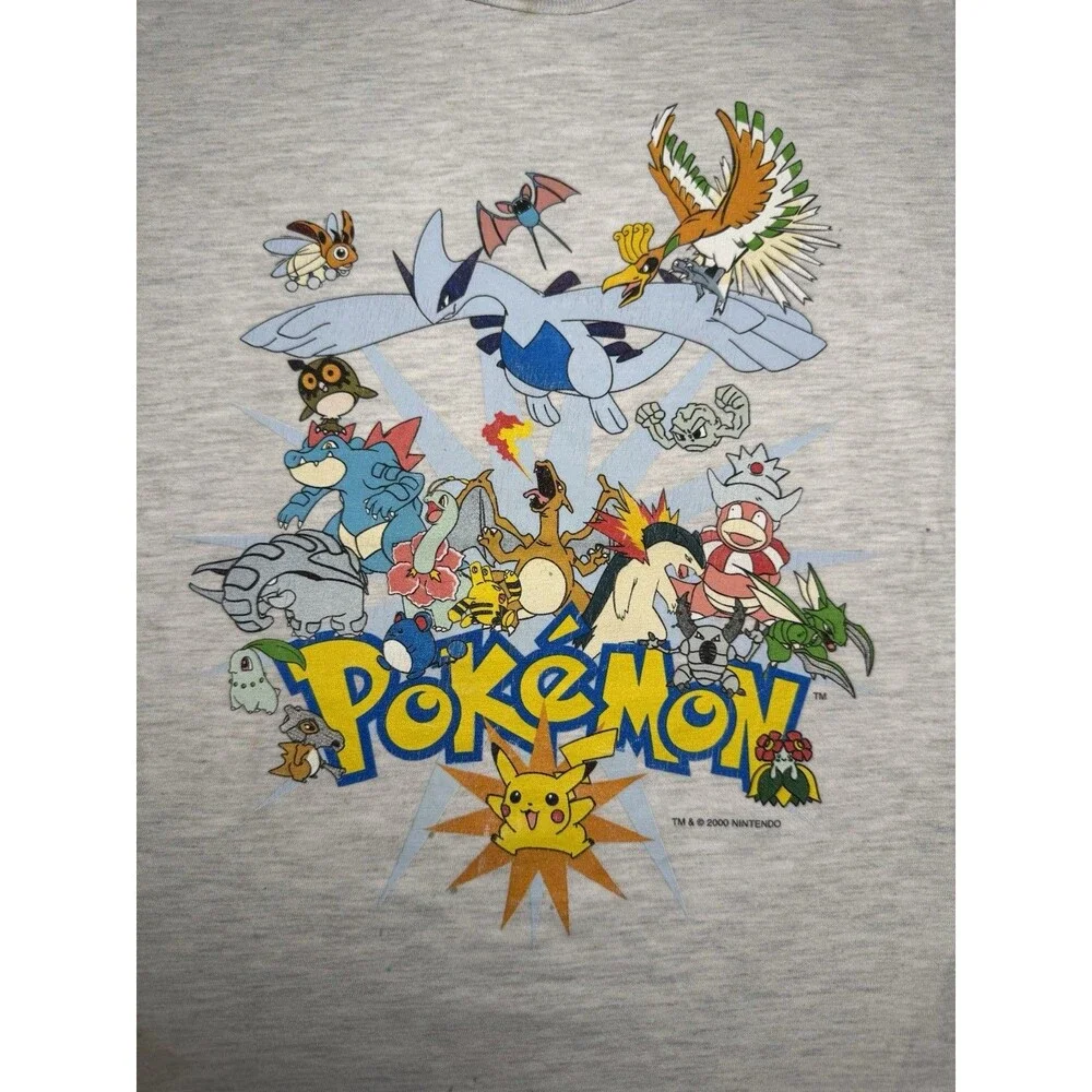 Vintage 2000 Pokemon Movie T Shirt Youth Large Lugia Charizard Nintendo Promo